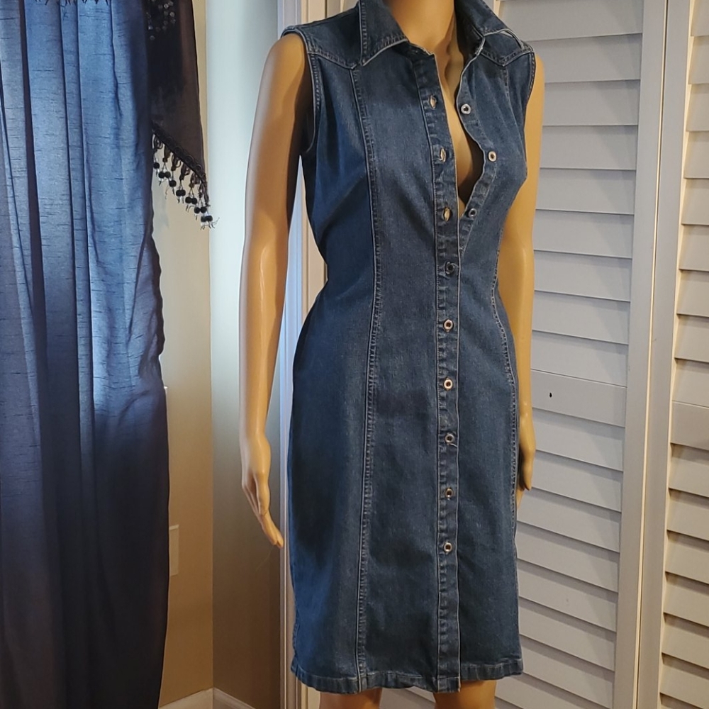 Denim Button-down tie-waist jesse jeans Dress - Picture 5 of 14